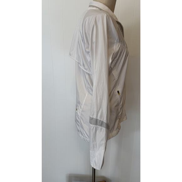 Nike Jacket Womens Large White FitStorm Full Zip Windbreaker Reflective Running - Picture 8 of 15